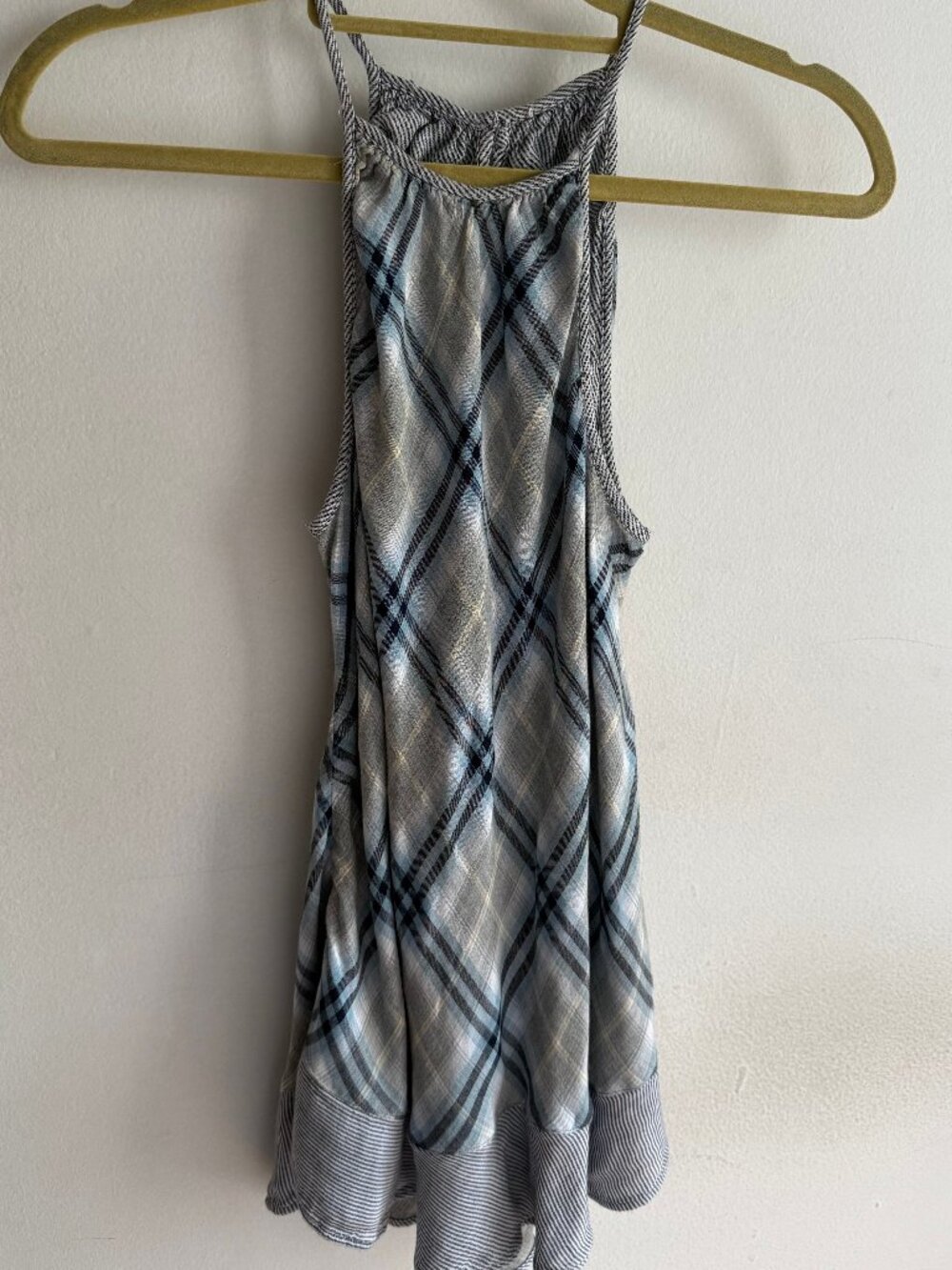 Anthropologie Cloth and Stone Plaid Green and Blue